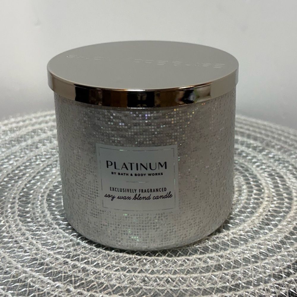 BBW Platinum 3 Wick Scented Candle NWT